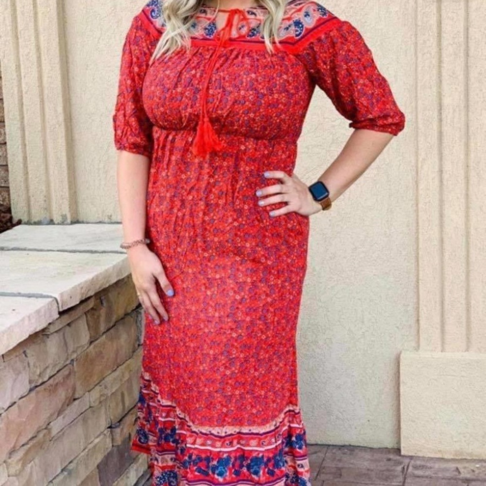 Red boutique dress